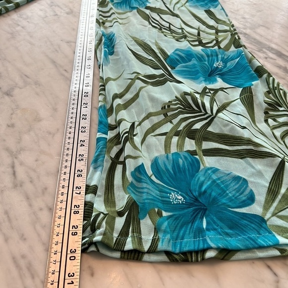 🏁 SALE 🏁 CAMI SWIM Tropical Turquoise Mesh Sarong Pool Pants, Size S - Picture 6 of 6